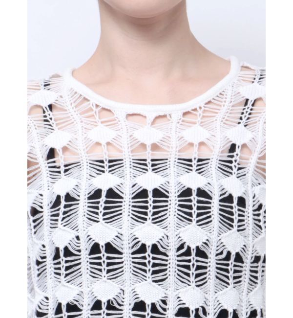 EVRIS「カギアミクロップドニットトップス」|ニット・セーター|