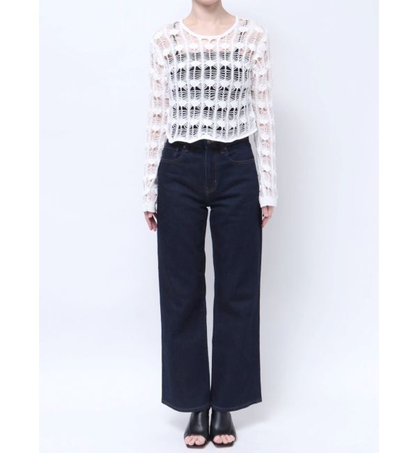 EVRIS「カギアミクロップドニットトップス」|ニット・セーター|