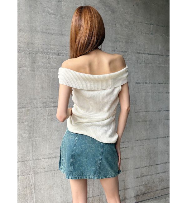 EVRIS「オフショルニットチュニック」|ニット・セーター|