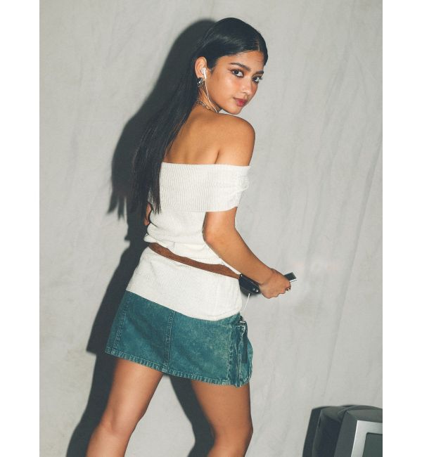 EVRIS「オフショルニットチュニック」|ニット・セーター|