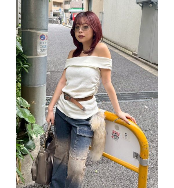 EVRIS「オフショルニットチュニック」|ニット・セーター|