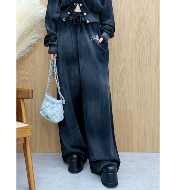 EVRIS「パウダースウェットワイドパンツ【セットアップ着用可能】」|その他|ブラック