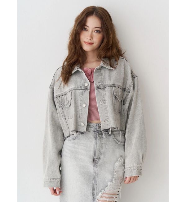 EVRIS「ヴィンテージライクカラーデニムブルゾン【セットアップ着用可能】」|デニムジャケット|