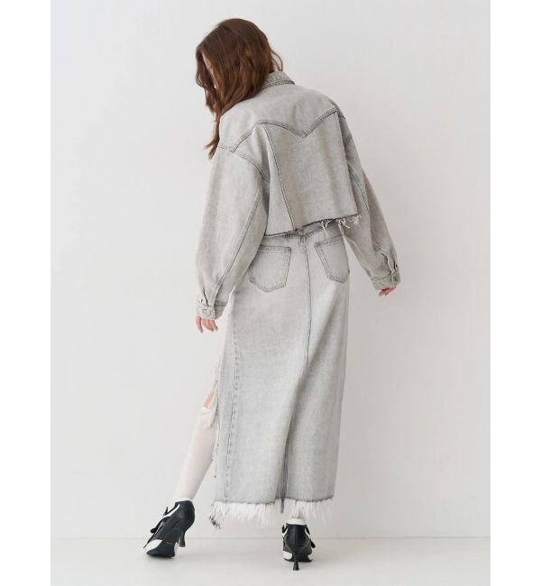 EVRIS「ヴィンテージライクカラーデニムブルゾン【セットアップ着用可能】」|デニムジャケット|