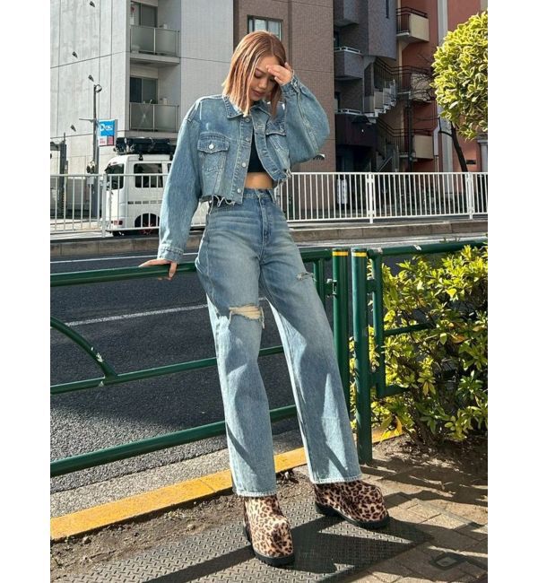 EVRIS「ヴィンテージライクカラーデニムブルゾン【セットアップ着用可能】」|デニムジャケット|