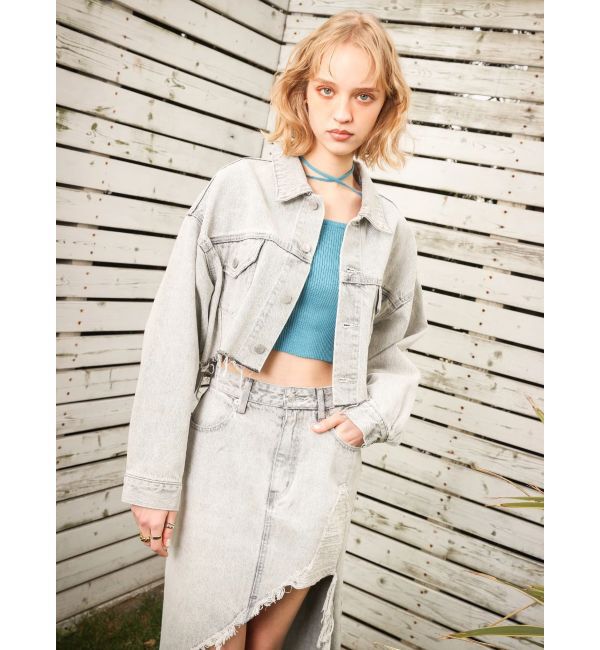EVRIS「ヴィンテージライクカラーデニムブルゾン【セットアップ着用可能】」|デニムジャケット|