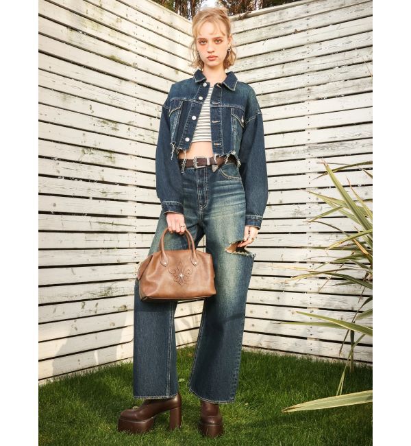 EVRIS「ヴィンテージライクカラーデニムブルゾン【セットアップ着用可能】」|デニムジャケット|