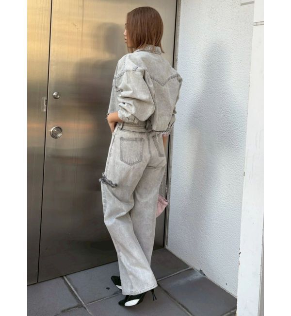EVRIS「カットアウトワイドデニムパンツ【セットアップ着用可能】」|デニム|