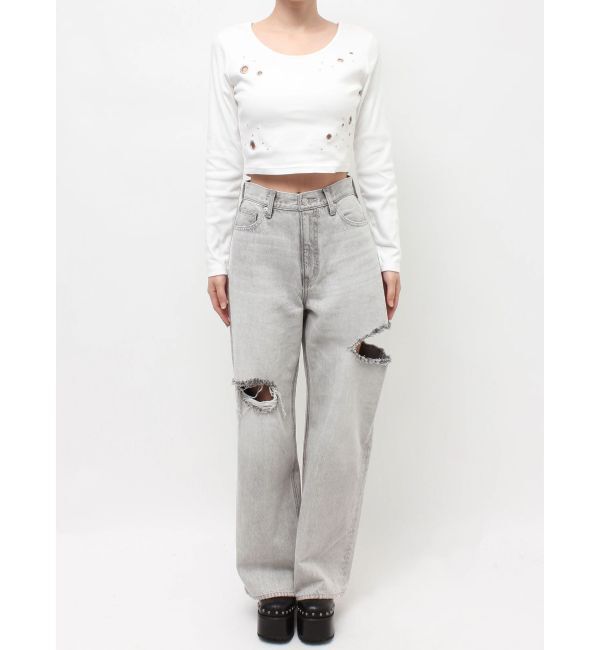 EVRIS「カットアウトワイドデニムパンツ【セットアップ着用可能】」|デニム|