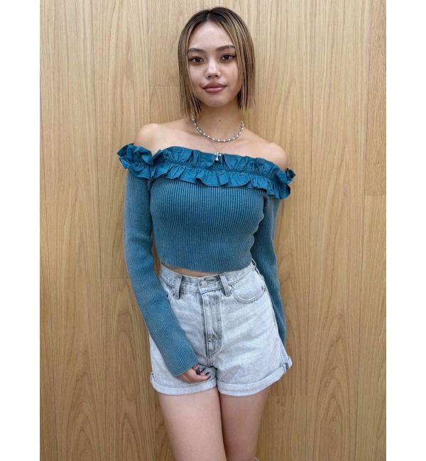 EVRIS「ヴィンテージライクカラーショートデニムパンツ【セットアップ着用可能】」|デニム|