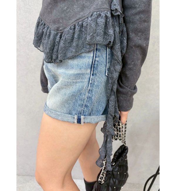 EVRIS「ヴィンテージライクカラーショートデニムパンツ【セットアップ着用可能】」|デニム|