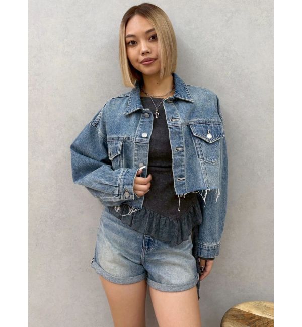 EVRIS「ヴィンテージライクカラーショートデニムパンツ【セットアップ着用可能】」|デニム|