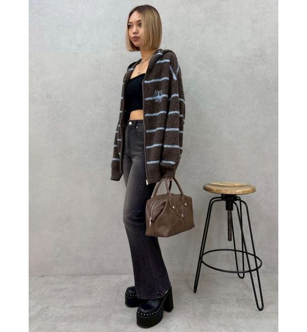 EVRIS「オーバーサイズフードニットトップス【セットアップ着用可能】」|ニット・セーター|