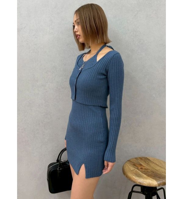 EVRIS「レイヤードホルターネックミニワンピース」|ワンピース|