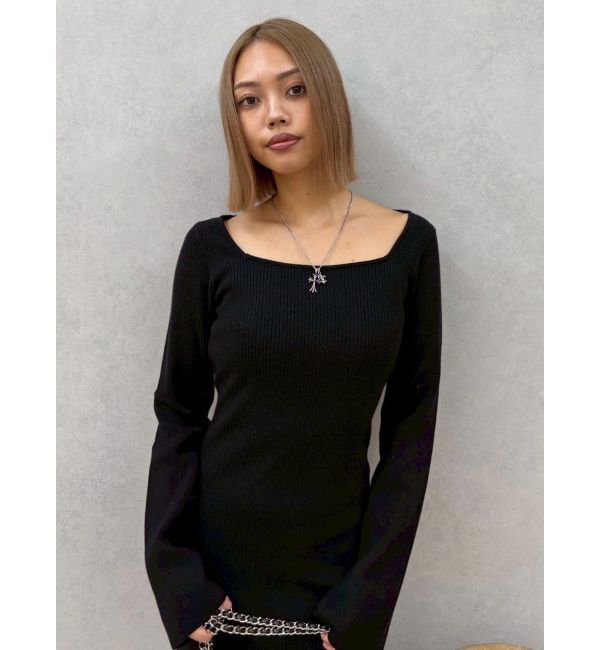 EVRIS「バックリボンロングニットワンピース」|ワンピース|