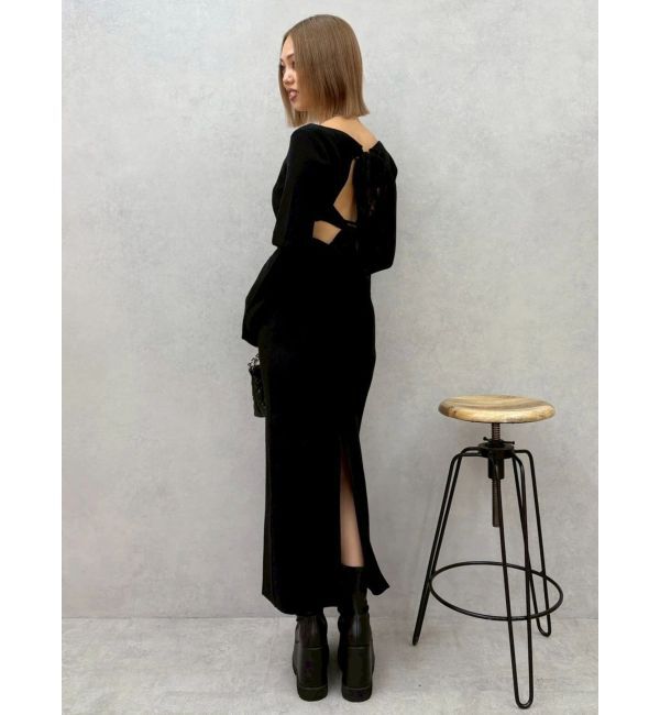 EVRIS「バックリボンロングニットワンピース」|ワンピース|