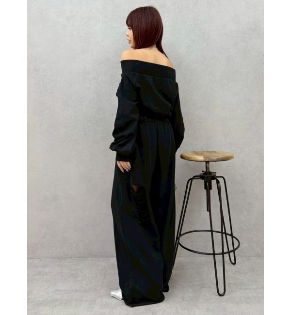 EVRIS「レースドッキングダメージスウェットワイドパンツ【セットアップ着用可能】」|その他|