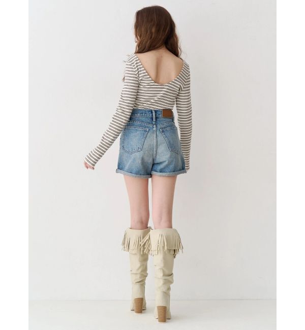 EVRIS「バックオープンショートリブトップス」|Tシャツ・カットソー|