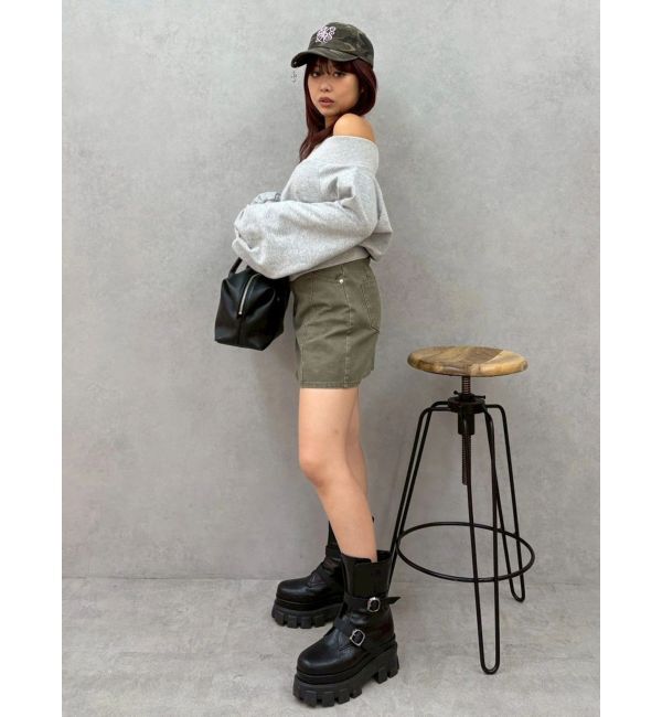 EVRIS「フロントジップオフショルスウェットトップス【セットアップ着用可能】」|スウェット・ジャージ|