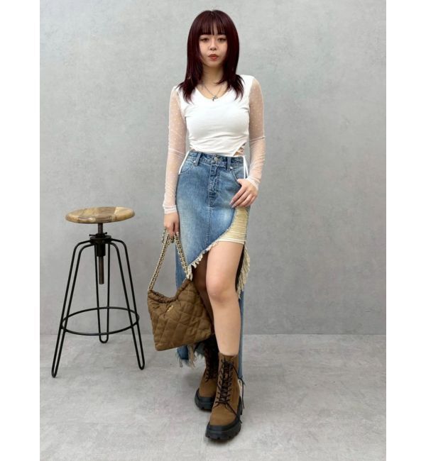 EVRIS「レースアップボディースーツ」|Tシャツ・カットソー|