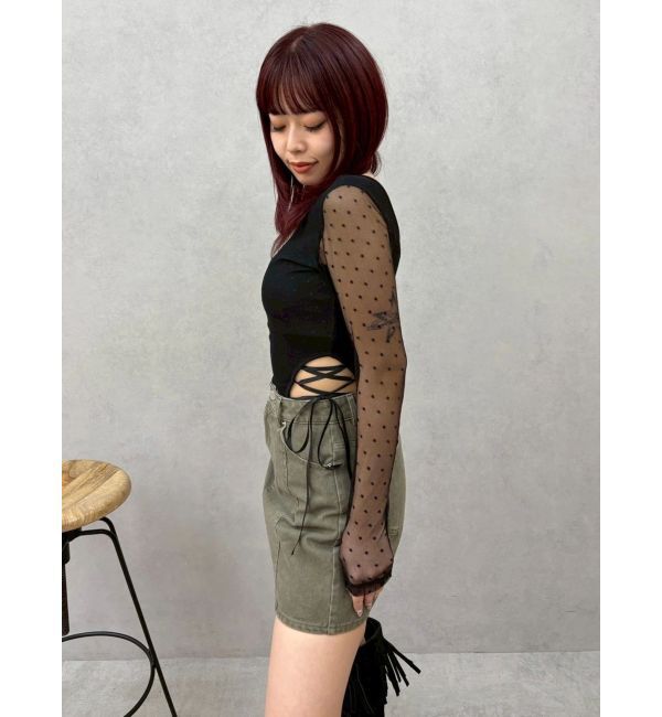 EVRIS「レースアップボディースーツ」|Tシャツ・カットソー|