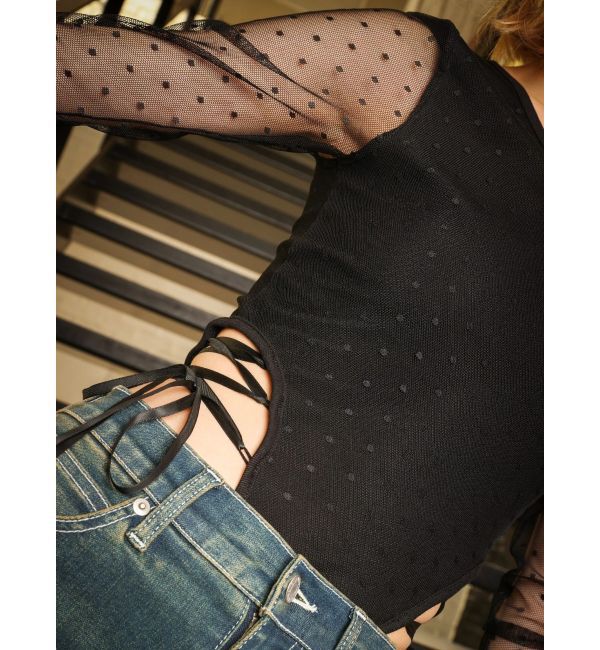 EVRIS「レースアップボディースーツ」|Tシャツ・カットソー|