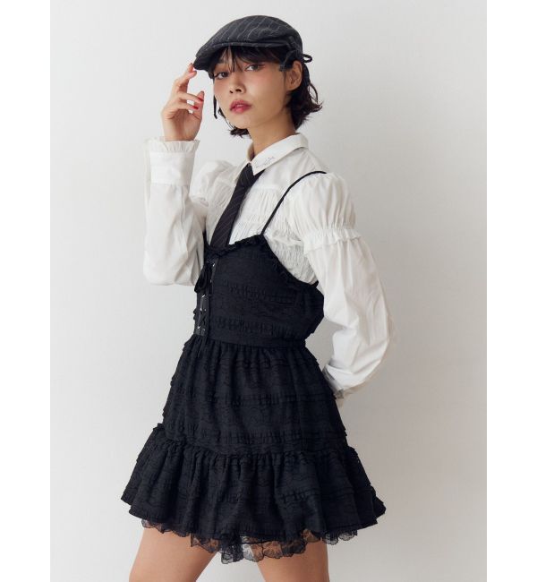 jouetie「ボリュームレースキャミワンピース」|ワンピース|ブラック