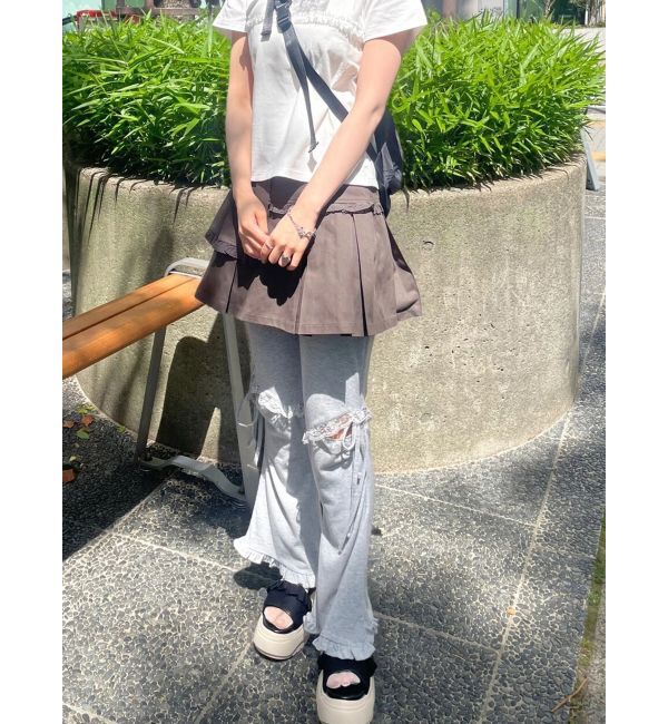 merry jenny「フリルレイヤードプリーツスカート」|スカート|