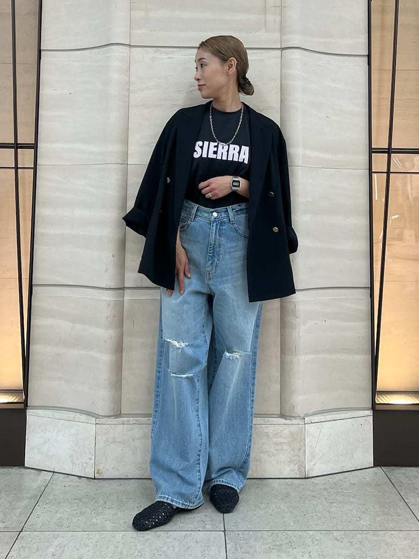 Mila Owen「クールタッチ金釦ダブルブレストブレザー」|テーラードジャケット|