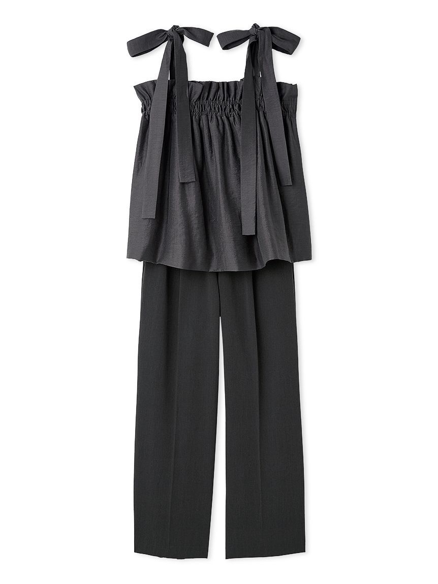 Mila Owen「【セットアイテム】ペプラムキャミブラウス&times;パンツ SET UP」|ワンピース|GRY