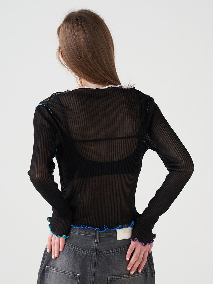 FURFUR「マルチカラートリムカーディガン」|カーディガン|