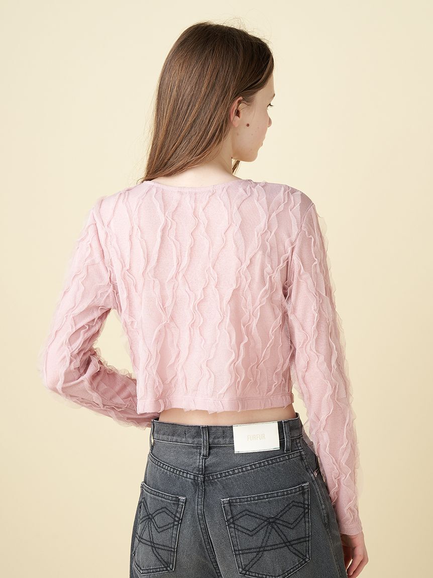 FURFUR「フリルジャージカーディガン」|カーディガン|