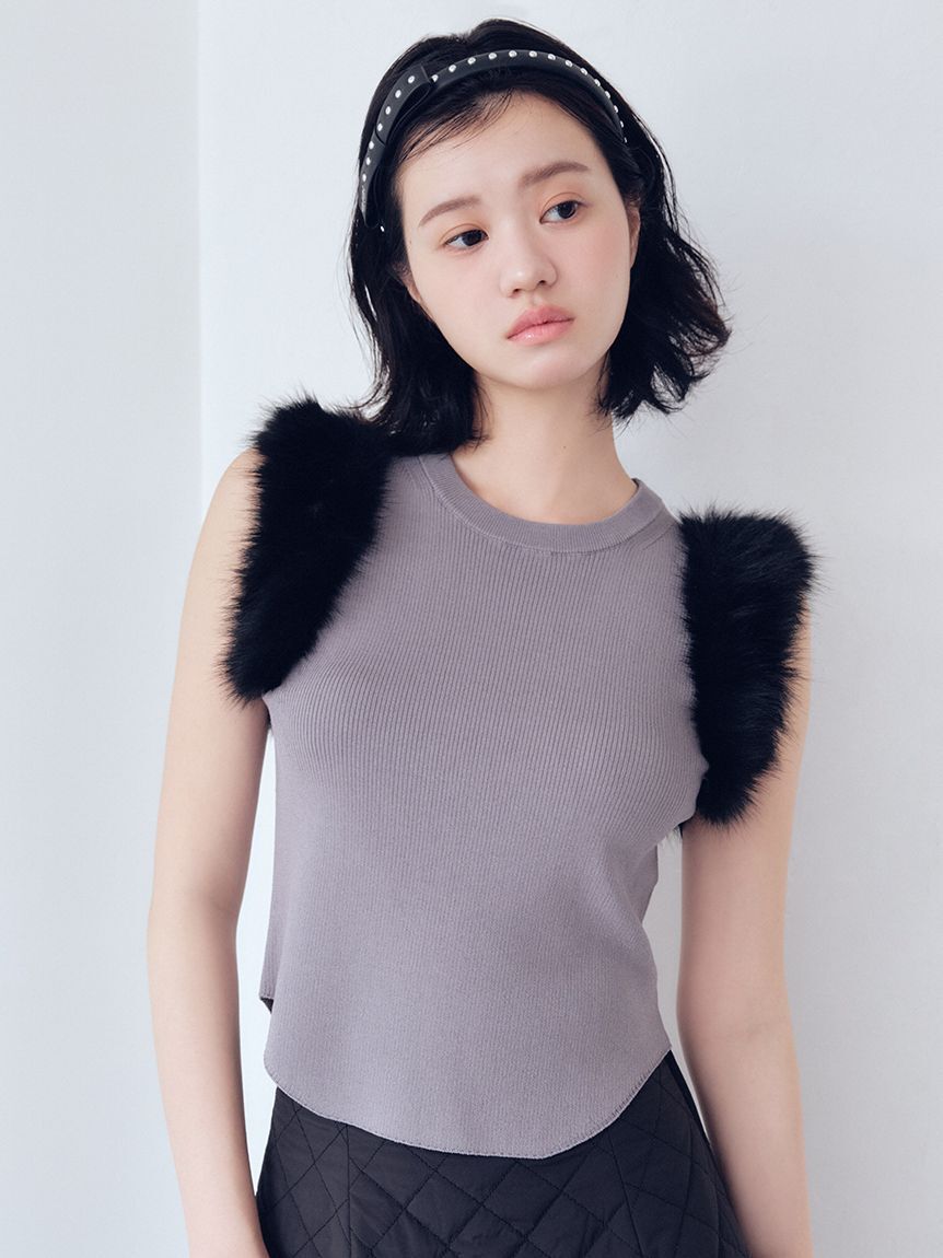 FURFUR「【限定カラー】エコファースリーブニットトップス」|ニット・セーター|