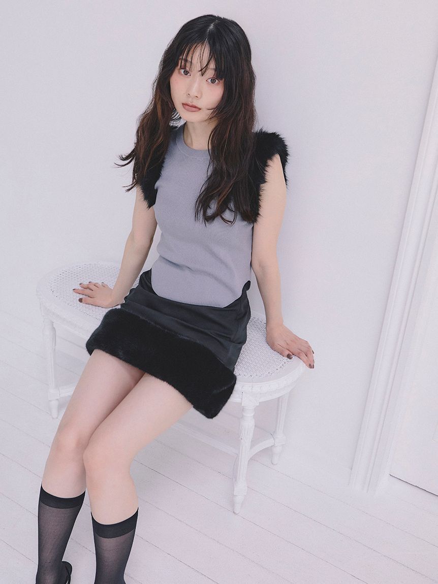 FURFUR「【限定カラー】エコファースリーブニットトップス」|ニット・セーター|