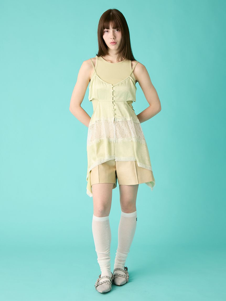 FURFUR「レザーライクショートパンツ」|デニム|