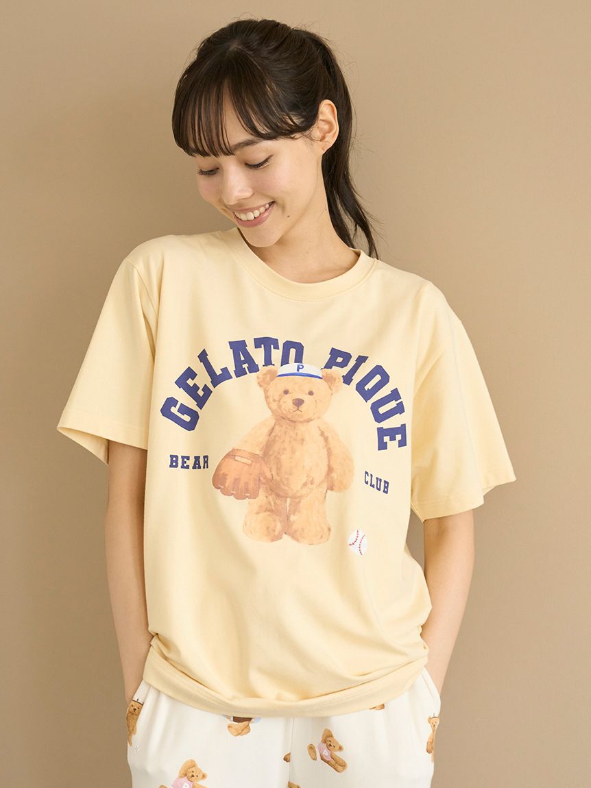 gelato pique「【ONLINE限定】スポーティーベアワンポイントTシャツ＆総柄ロングパンツセット」|ルームウェア|