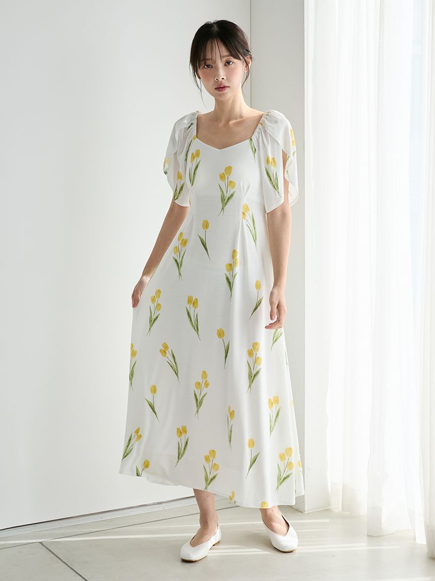 gelato pique「チューリップ柄カップインワンピース」|ルームウェア|