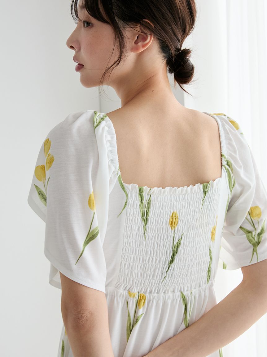 gelato pique「チューリップ柄カップインワンピース」|ルームウェア|