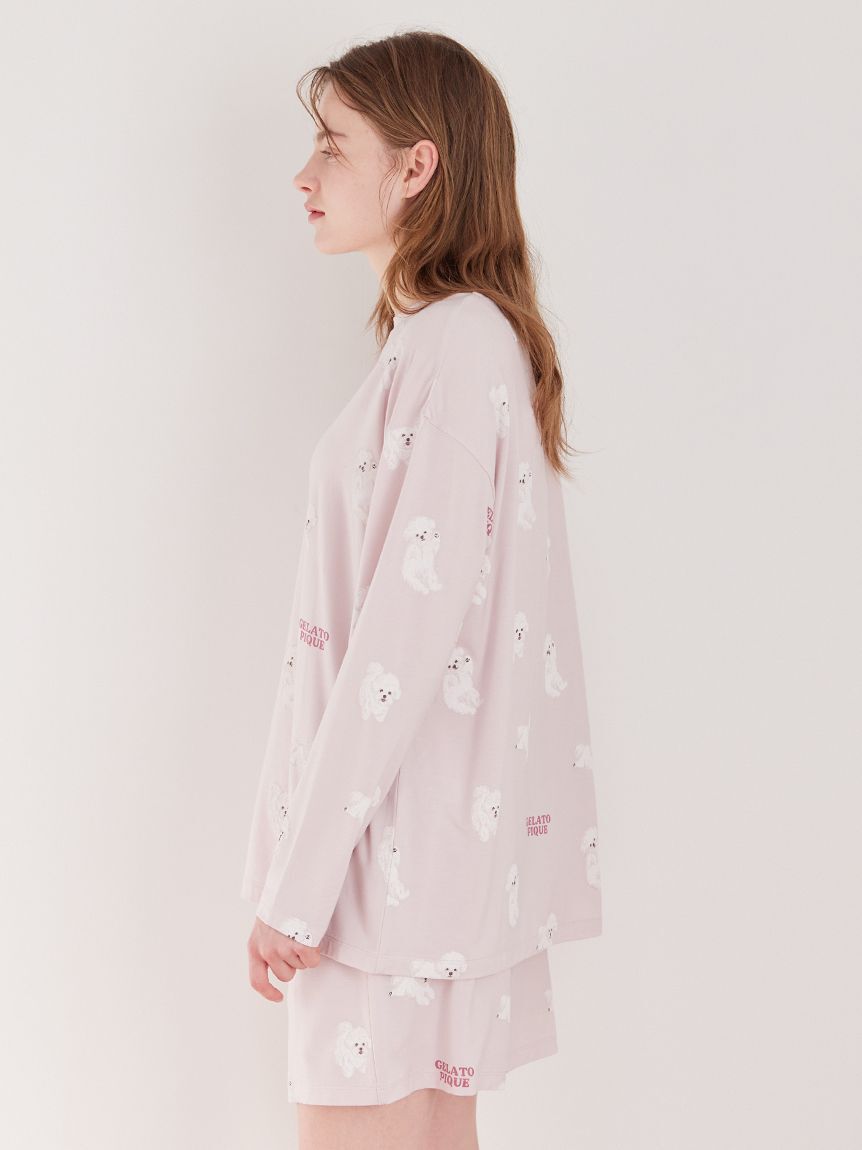 gelato pique「ドッグ柄ロンT」|ルームウェア|