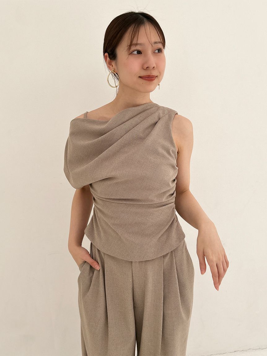 SNIDEL「オフショルドレープブラウス」|シャツ・ブラウス|