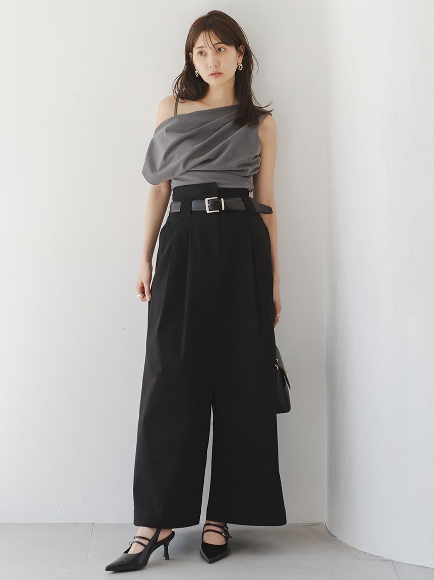 SNIDEL「オフショルドレープブラウス」|シャツ・ブラウス|