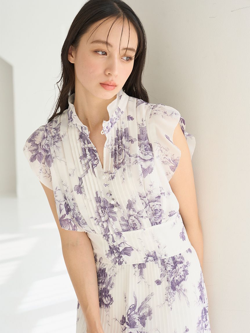 SNIDEL「【販路限定サイズあり】Sustainableプリーツプリントワンピース」|ワンピース|