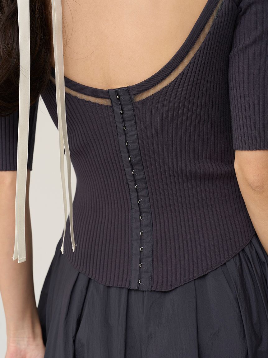 SNIDEL「【Chacott】コラボニットバルーンワンピース」|ワンピース|