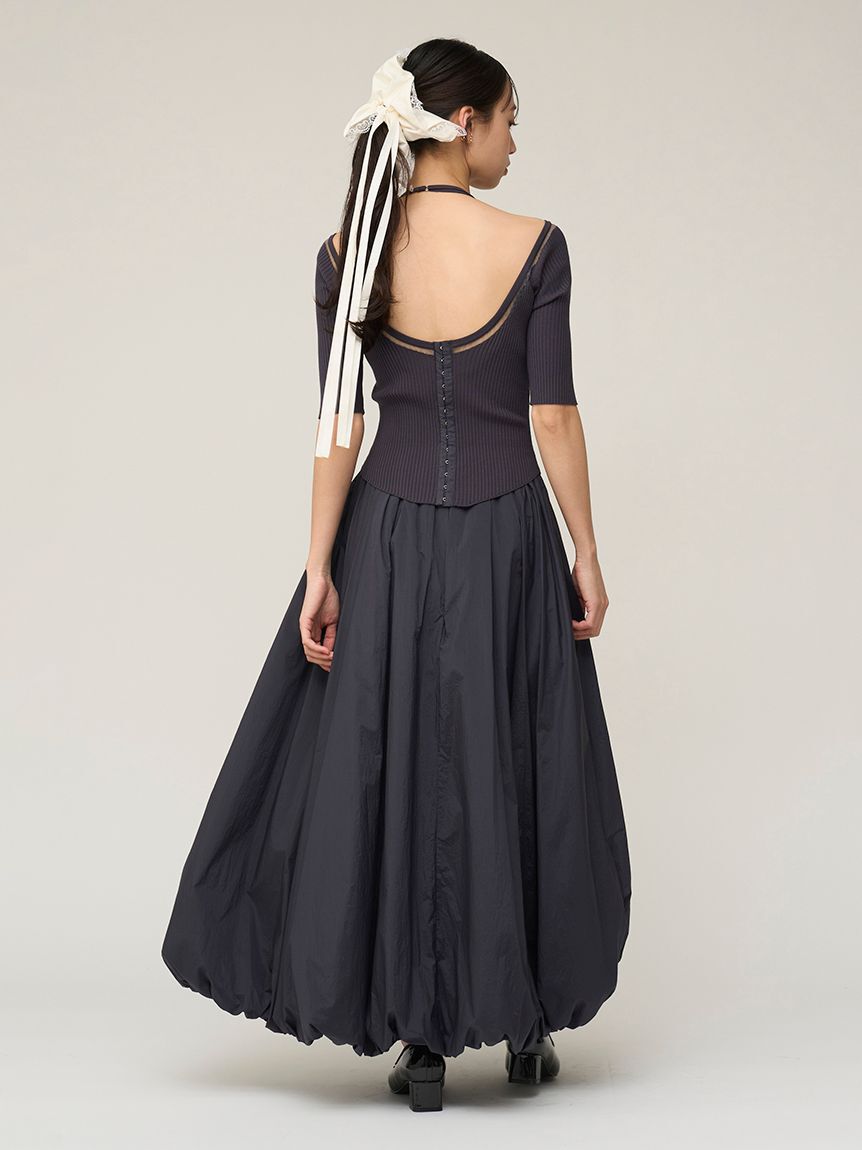 SNIDEL「【Chacott】コラボニットバルーンワンピース」|ワンピース|