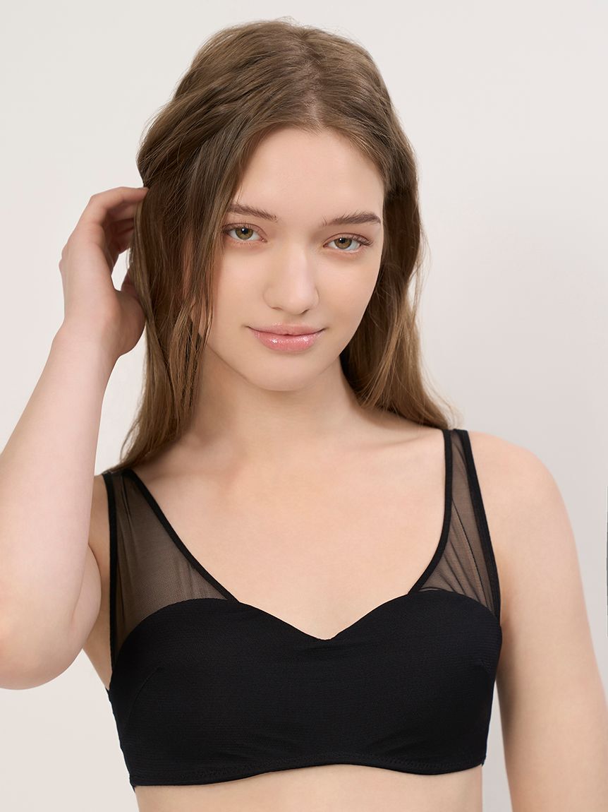 LILY BROWN Lingerie「シアーファンデノンワイヤー/ハーフトップ」|インナー|