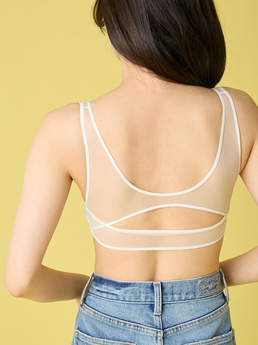 LILY BROWN Lingerie「シアーファンデノンワイヤー/ハーフトップ」|インナー|