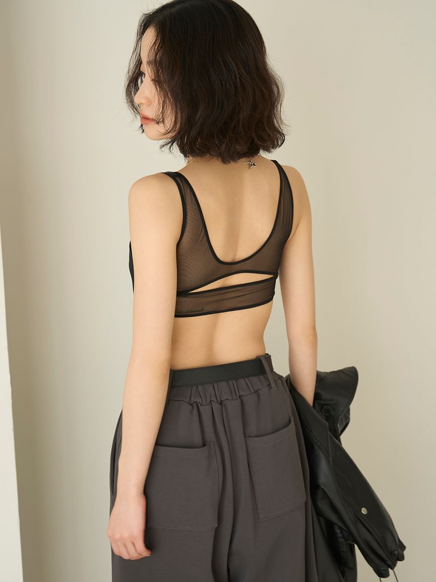 LILY BROWN Lingerie「シアーファンデノンワイヤー/ハーフトップ」|インナー|