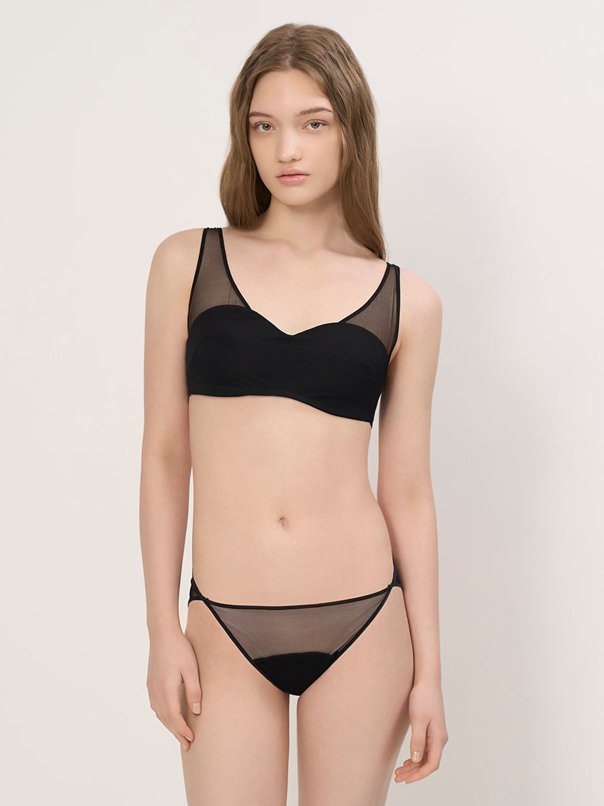 LILY BROWN Lingerie「シアーファンデノンワイヤー/ハーフトップ」|インナー|