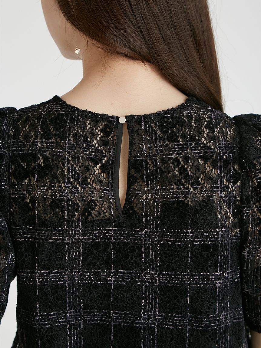 CELFORD「ブラッシュドレースペプラムトップス」|Tシャツ・カットソー|