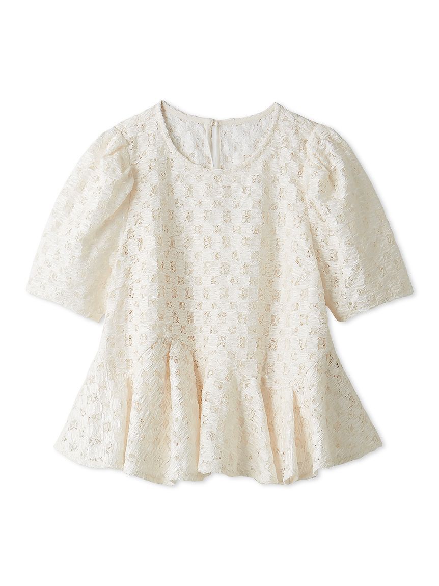 CELFORD「ブラッシュドレースペプラムトップス」|Tシャツ・カットソー|